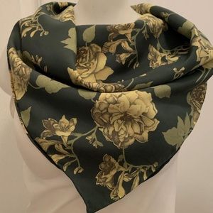 Double-Face Rose Print Silk Scarf